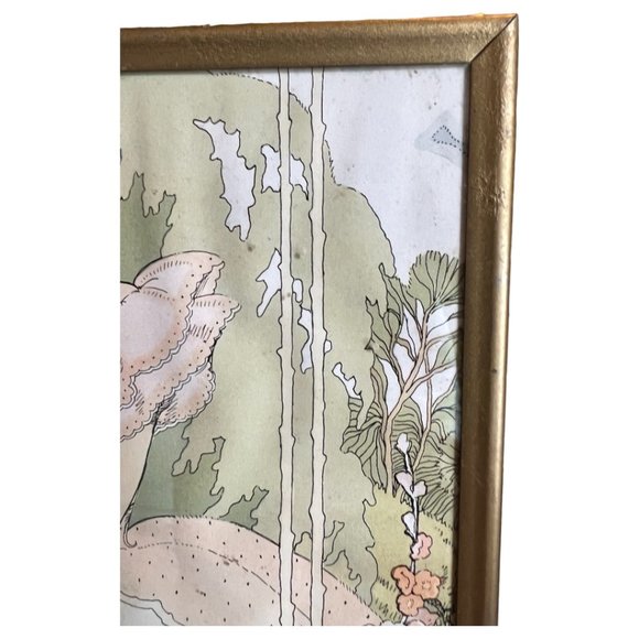 Vtg 1930s PRECIOUS MOTHER Poem Print Art Gold Frame Mother's Day Hanger 9" x 7" - Picture 9 of 16